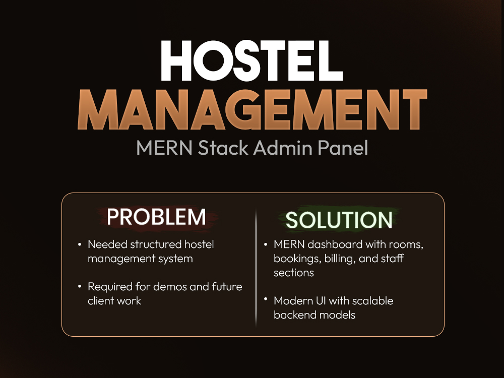Hostel Management System – MERN Stack Admin Panel