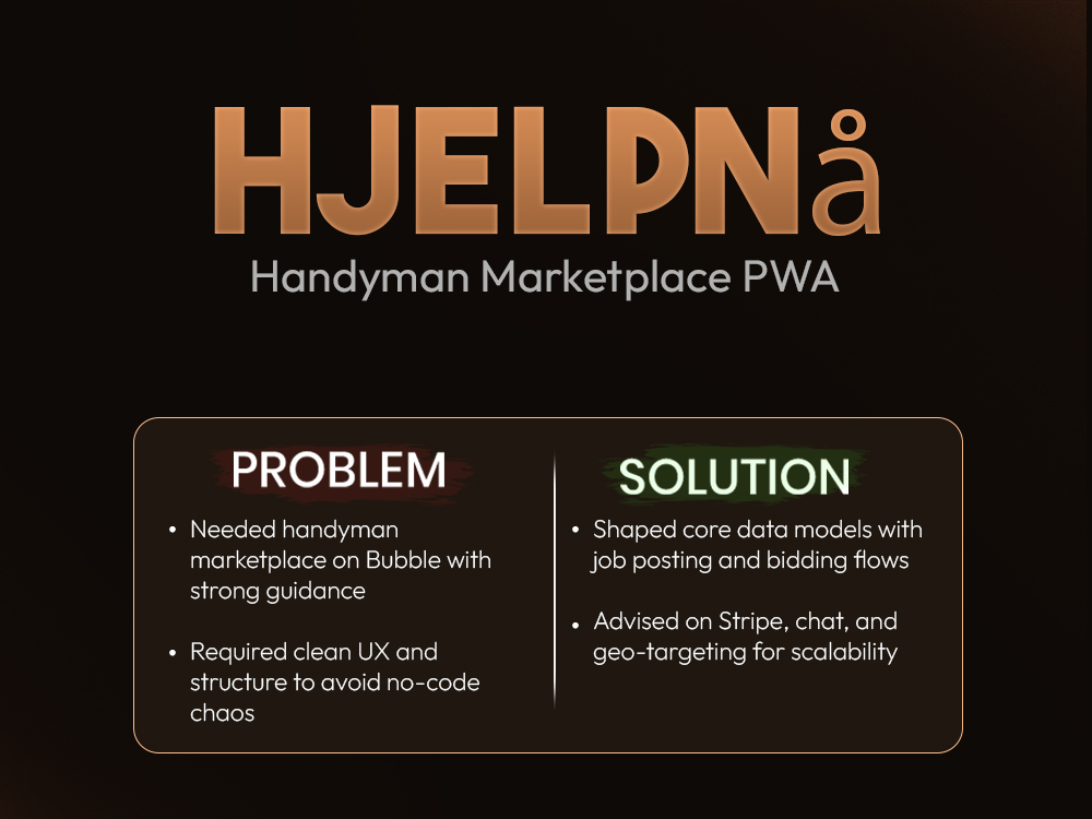 HjelpNå – Handyman Marketplace PWA