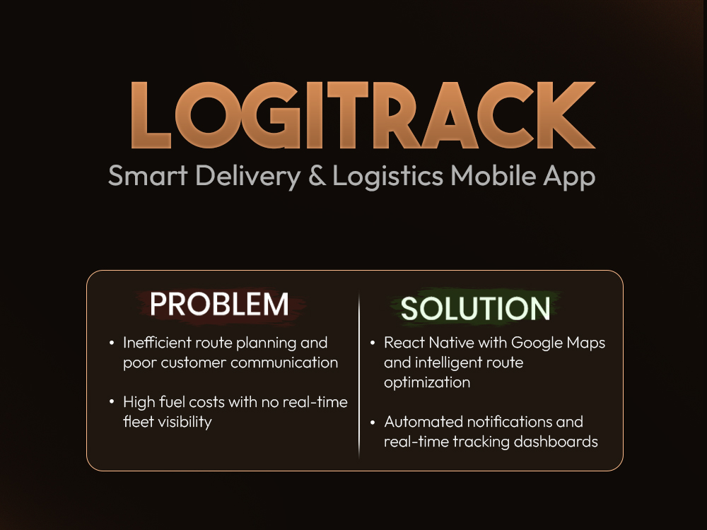 LogiTrack - Smart Delivery & Logistics Mobile App